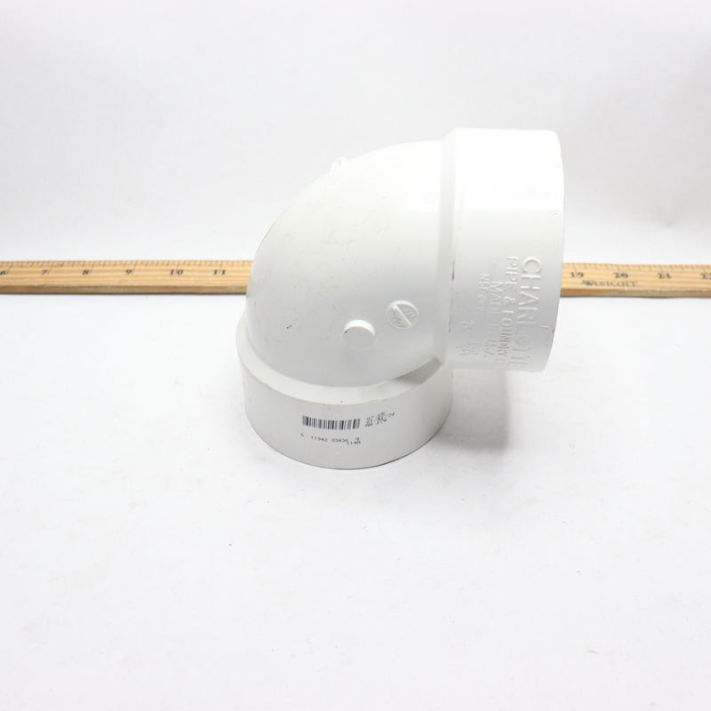 Charlotte 90-Degree Short Turn Vent Elbow Sch 40 PVC 3" White