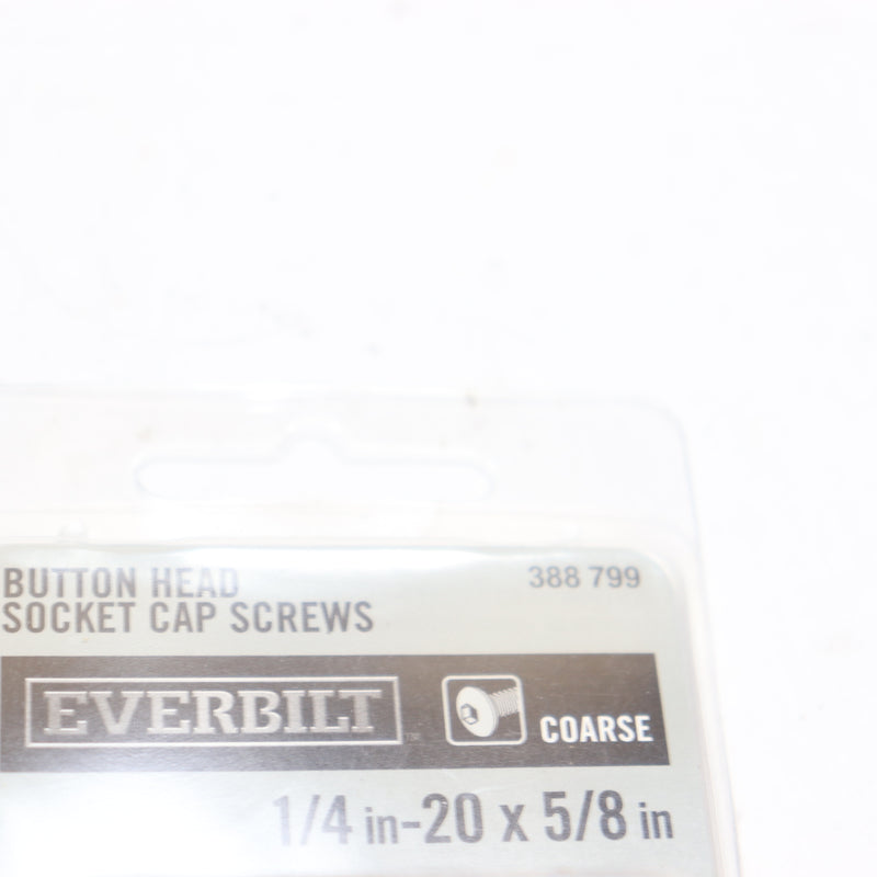 (2-Pk) Everbilt Button Head Socket Cap Screws Chrome 1/4"-20 tpi x 5/8"