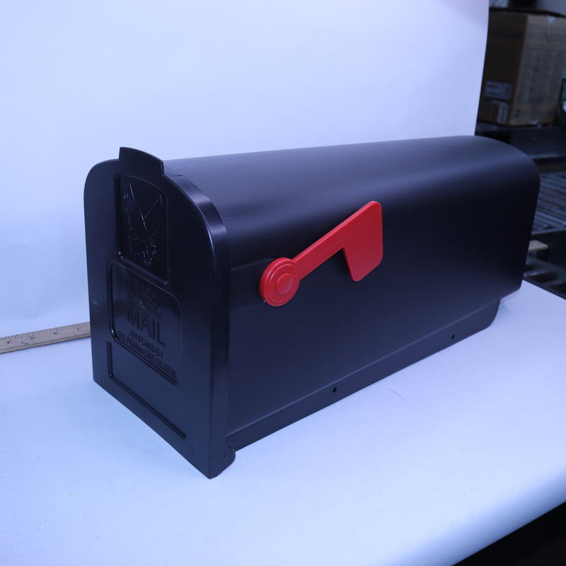 Architectural Mailboxes Parsons Post Mount Mailbox Medium Black Plastic PL10B0AM