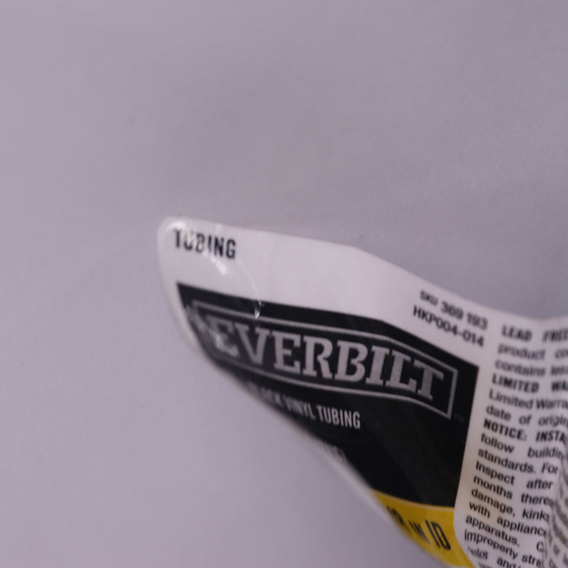 Everbilt Black Vinyl Tube 1/2" OD x 3/8" ID x 20' 369 193