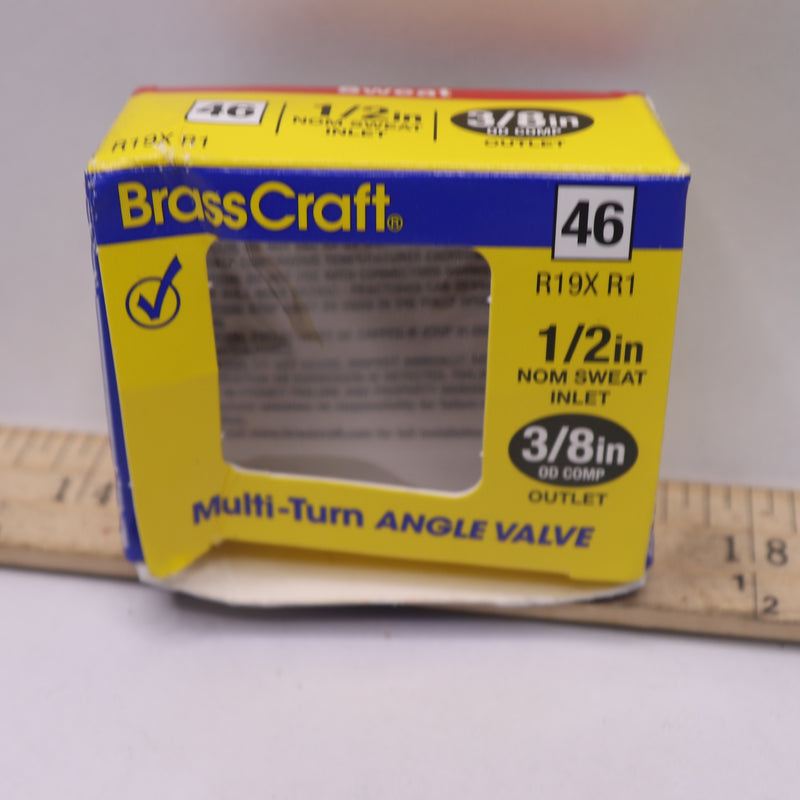 Brasscraft Angle Stop Shut-Off Valve Rough Brass R19X R1