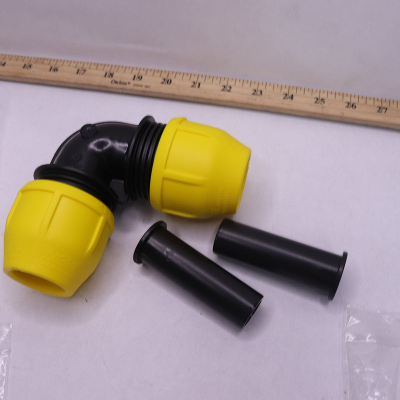 Home-Flex Underground IPS Yellow Poly Gas Pipe 90 Degree Elbow Kit