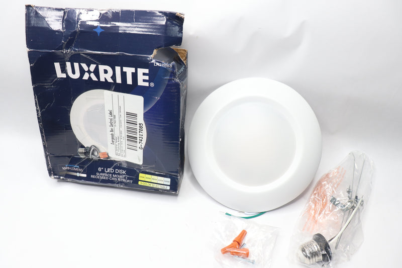 Luxrite LED Disk Light Dimmable 1000 Lumens 15W 3000K Soft White 6"