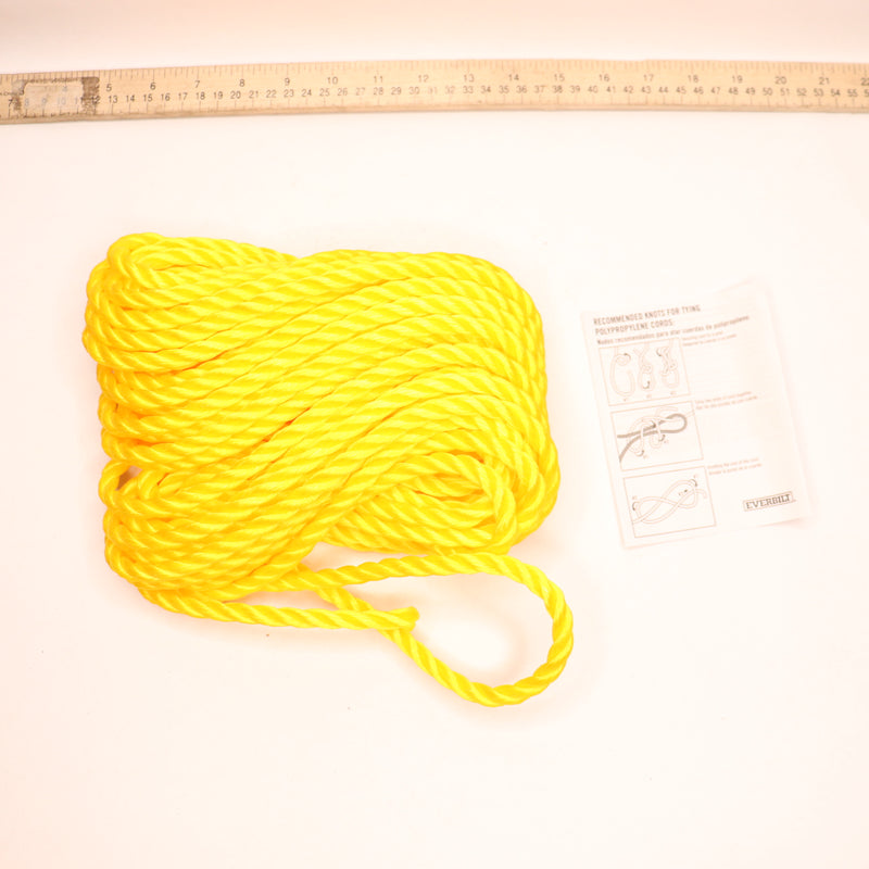 Everbilt Twisted Rope Polypropylene Yellow 3/8" x 50' 342749