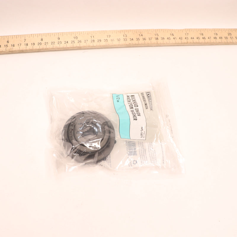 Everbilt Bulkhead Union With Washer Fitting Polyoxymethylene Black 1/2" HPL-1871