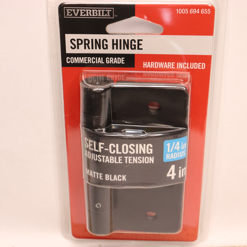 Everbilt Spring Hinge Matte Black 4" x 1/4" Radius 1005694655