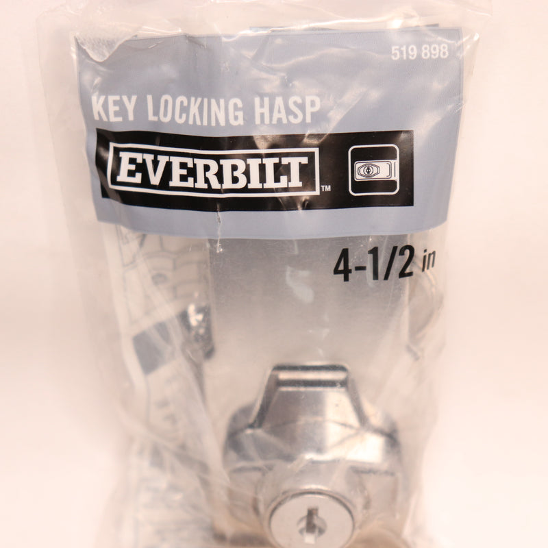 Everbilt Key Locking Hasp Chrome 4-1/2" 519898