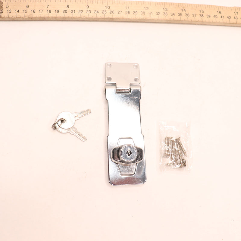 Everbilt Key Locking Hasp Chrome 4-1/2" 519898