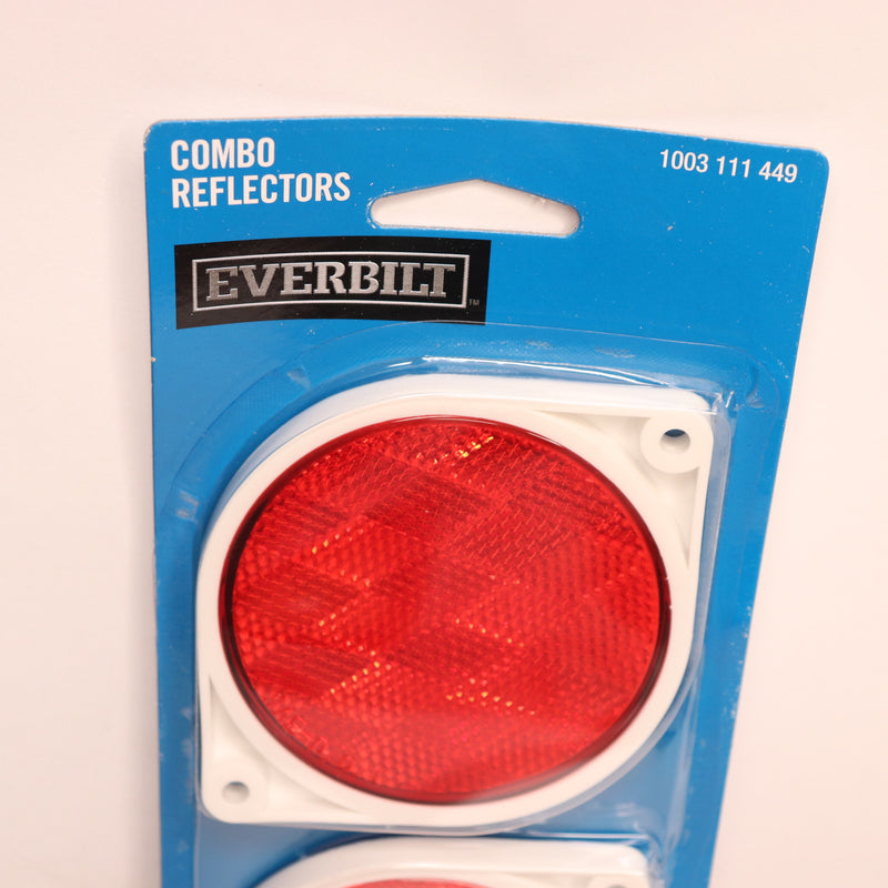 (2-Pk) Everbilt Round Break Resistant Reflectors Red 3" 1003111449