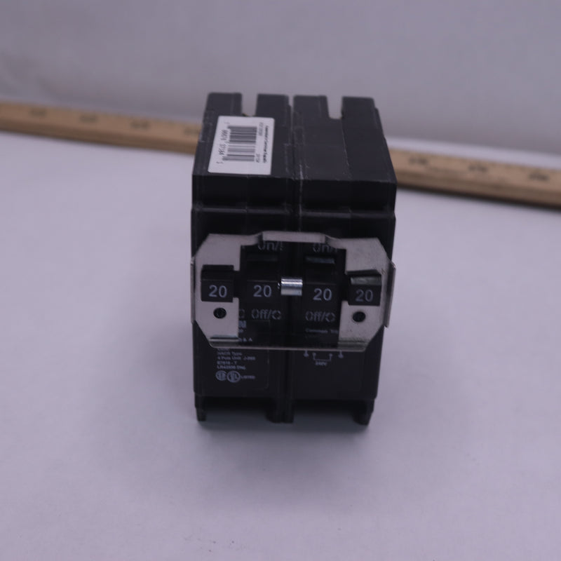 Eaton Plug-On Mount Quadplex Circuit Breaker 4-Pole 20Amp 120/240V BQC220220