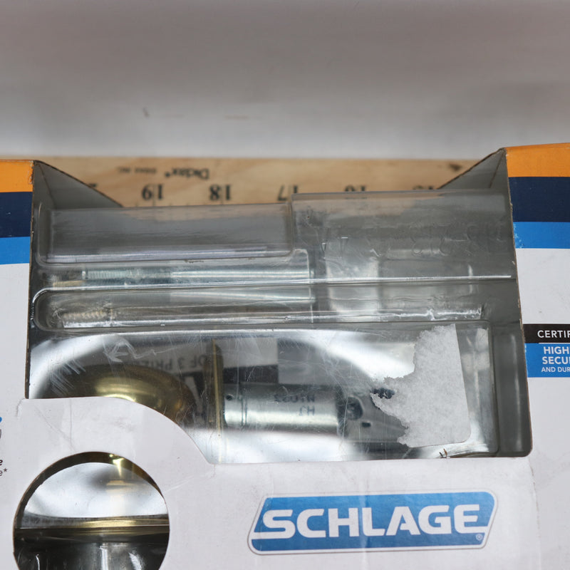 Schlage Double Cylinder Deadbolt and F51 Keyed Entry Plymouth Knob Bright Brass