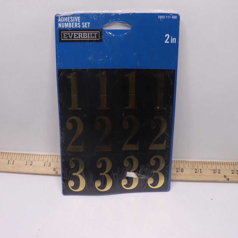 Everbilt Self-Adhesive Mylar Number Set Gold and Black 2" 1003111488