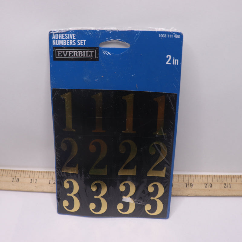 Everbilt Self-Adhesive Mylar Number Set Gold and Black 2" 1003111488