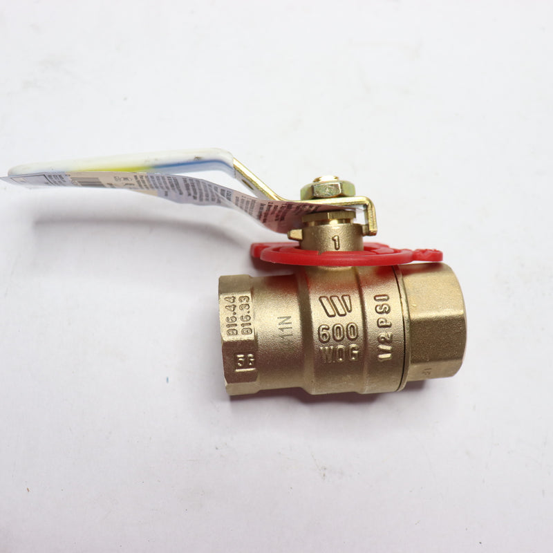 Watts Full Port Threaded Ball Valve FIP x FIP Brass 1" 0960233