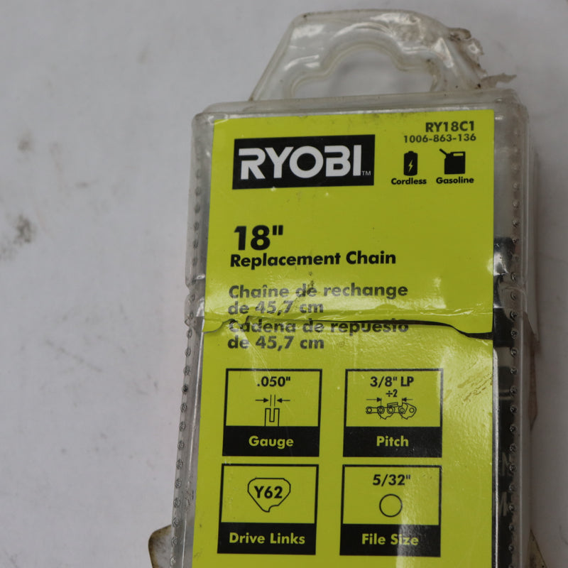 Ryobi Replacement Chain 18"