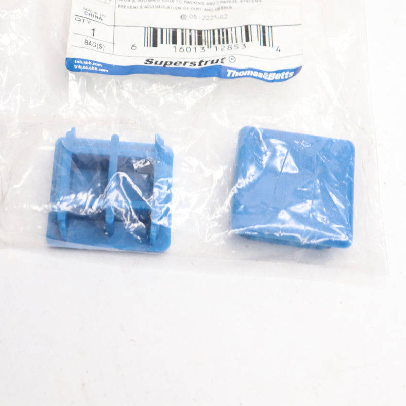 (2-Pk) Superstrut Strut End Cap For A Series Channel PVC Blue SECA-B2-20