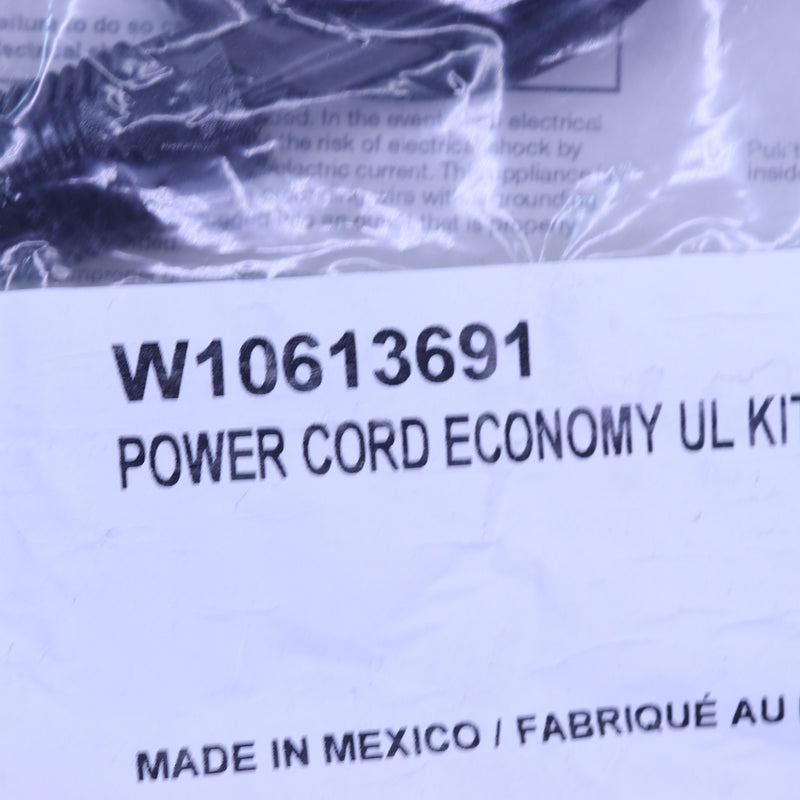 Whirlpool Range Hood Power Cord Black 5-ft