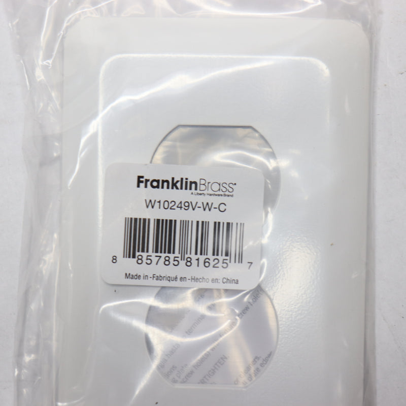 (3-Pk) Franklin Brass Stamped Steel Round Single Duplex Outlet Wall Plate White