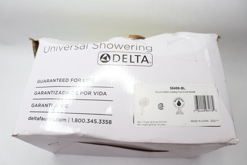 Delta Round In2ition 4-Setting 2n1 Shower Head With Handheld Spray 58499-BL