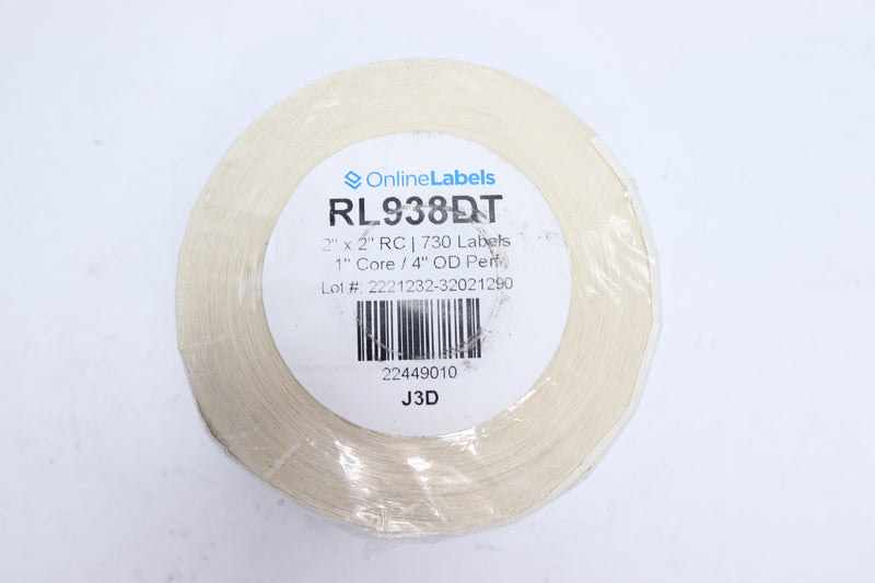 Online Labels Direct Thermal Roll Labels 730 Labels 2" x 2" RC RL938DT