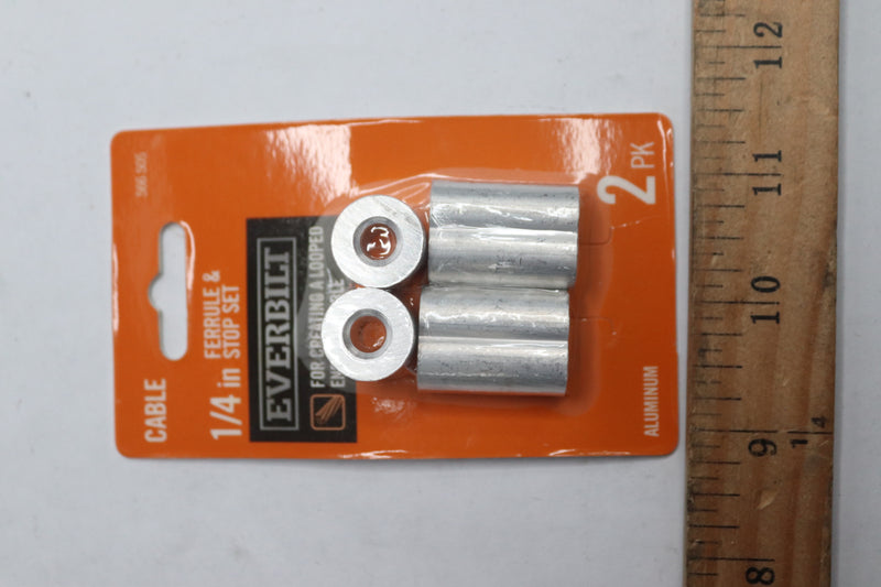 (2-Pk) Everbilt Cable Ferrule & Stop Set 1/4" 566 505