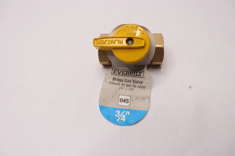 Everbilt Gas Valve Brass 3/4" FPT 110-524EB