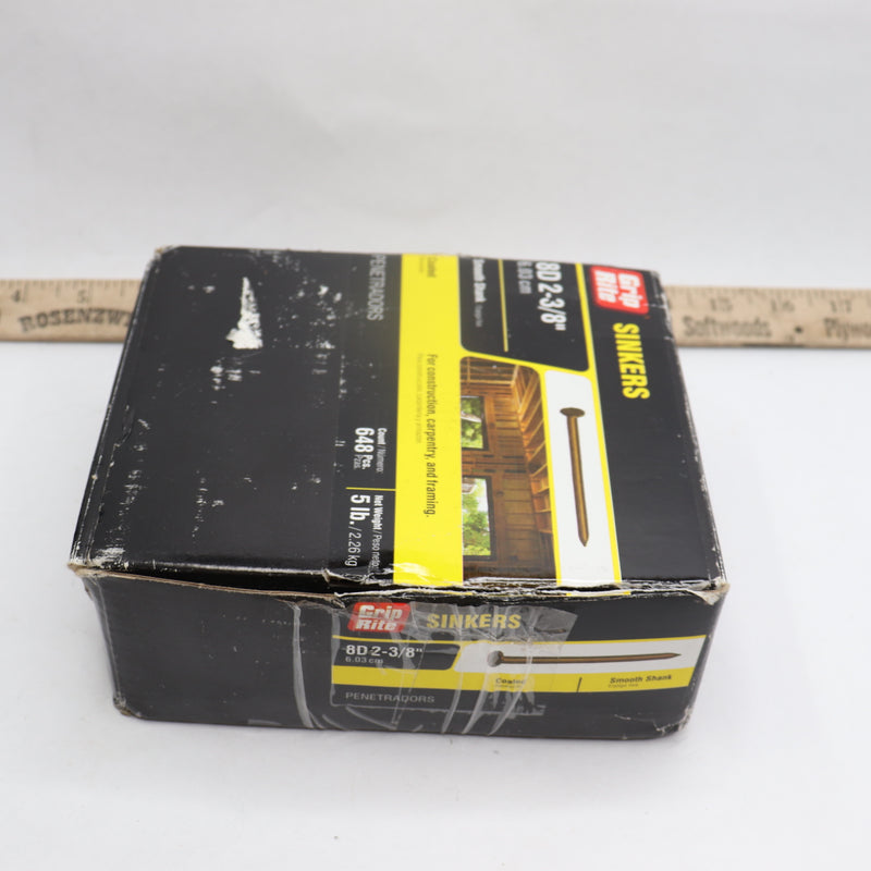 (648-Pk) Grip Rite Sinker Nails 8D Vinyl-Coated Steel