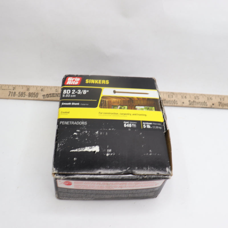 (648-Pk) Grip Rite Sinker Nails 8D Vinyl-Coated Steel