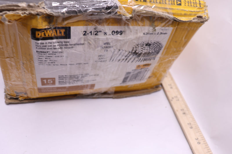 (3600-Pk) Dewalt Metal Coil Nails 2-1/2" x 0.099" DWC8R99BD