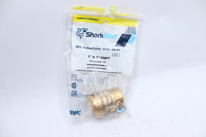 SharkBite Push To Connect Plumbing Fitting Brass Female 1" U094LFA