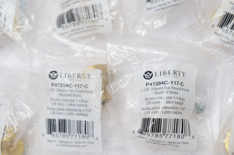 (10-Pk) Liberty Flat Round Modern Cabinet Knob Gold 1-1/8 P47284C-117-C
