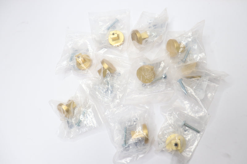 (10-Pk) Liberty Flat Round Modern Cabinet Knob Gold 1-1/8 P47284C-117-C