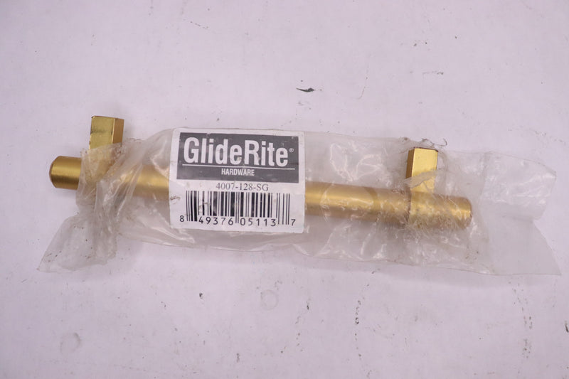 GlideRite Euro Style Cabinet Drawer Bar Solid Satin Gold 5" CC 4007-128-SG