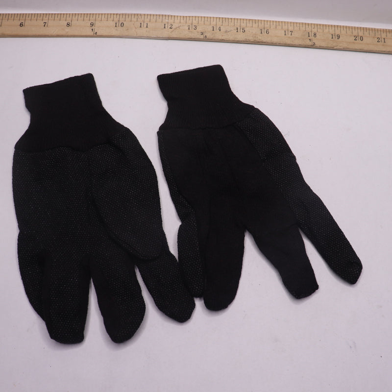 (12-Pair) Radnor Gloves Brown Knitwrist Cotton/Polyester PVC Dotted Palm