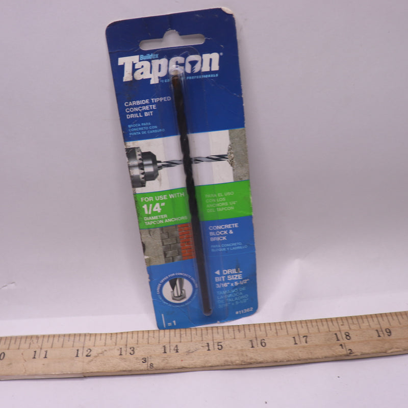 Tapcon Drill Bit Carbide Tipped 3/16 x 5-1/2" 11362