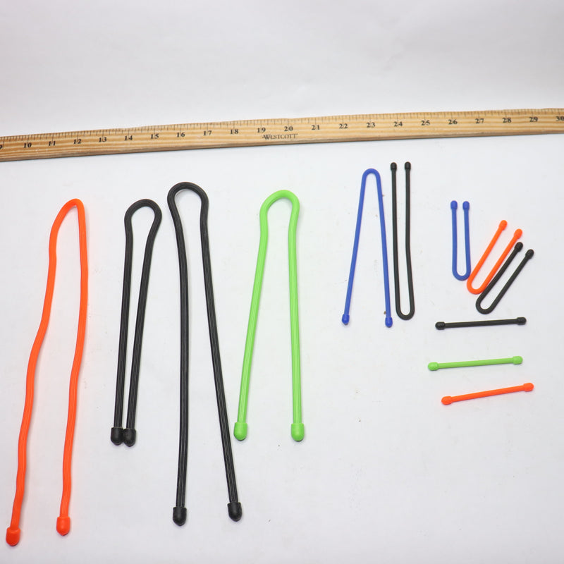 (12-Pk) Nite Ize Assorted Length Reusable Rubber Twist Tie GTMP-11-A1