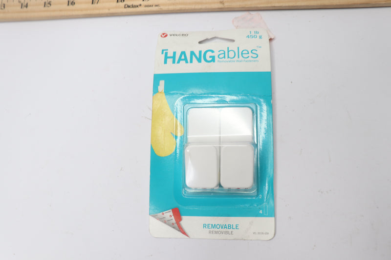 (2-Pk) Velcro(R) HanGables Removable Wall Hooks White Small Holds 1 lb