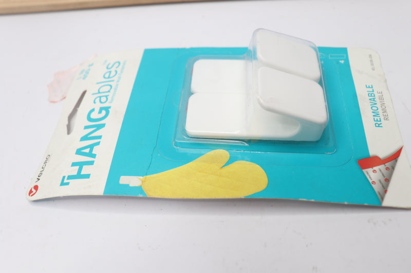 (2-Pk) Velcro(R) HanGables Removable Wall Hooks White Small Holds 1 lb