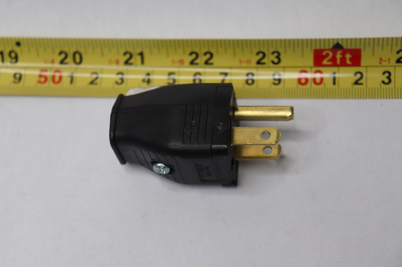 Leviton 2-Pole 3 Wire Grounding Plug Black 000-3W101-E