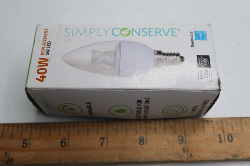 Simply Conserve Candelabra Dimmable Light Bulb LED 5W 40W