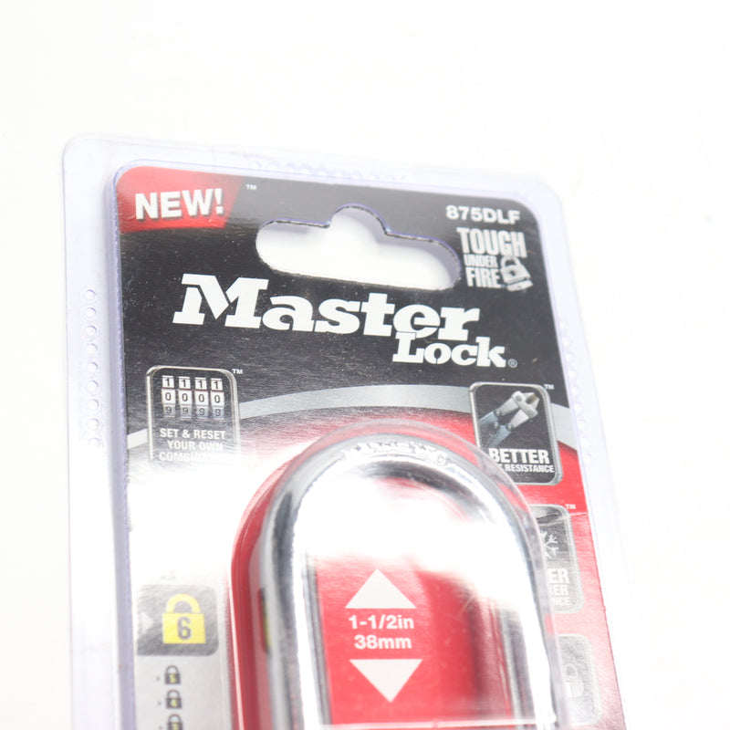 Masterlock Combination Gold Lock 2" Wide 1-1/2" Shackle 875DLF