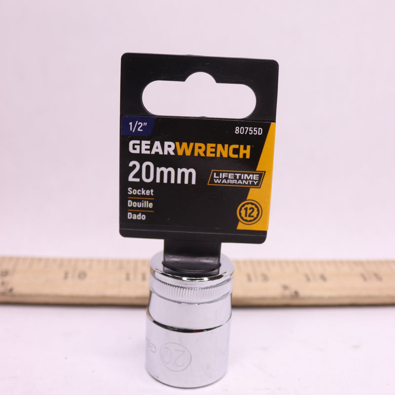 Gearwrench Socket 1/2" Drive 12 Point 20mm 80755D