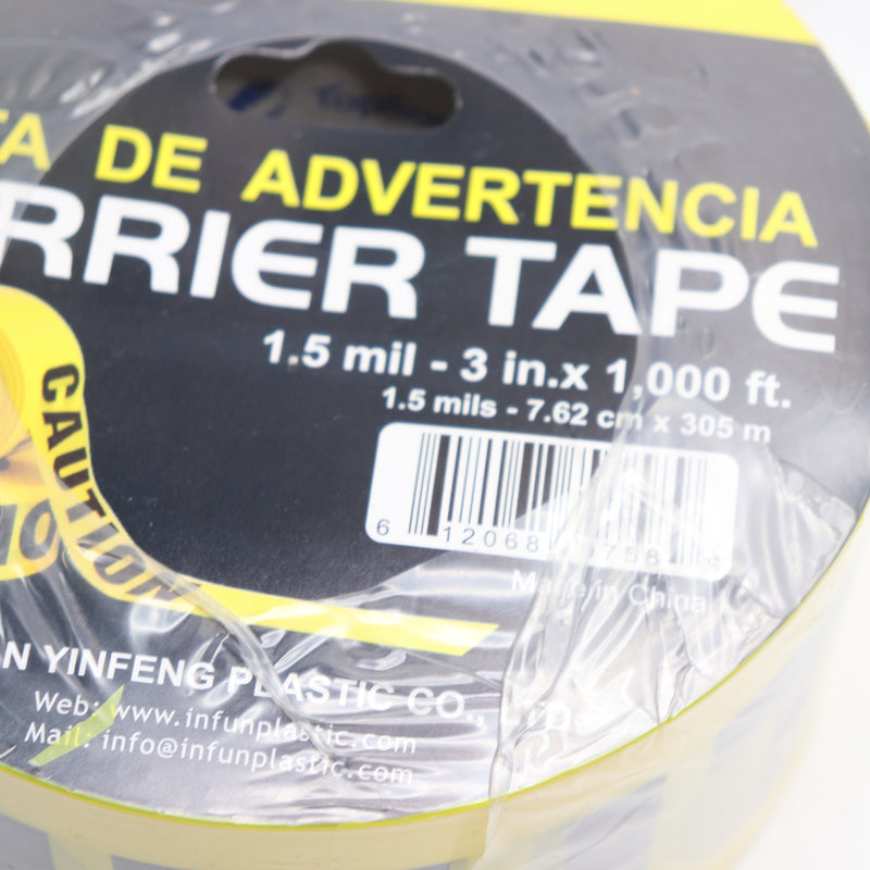 TopSoon Caution Tape Roll Bright Yellow 3"Wide x 1000' Long