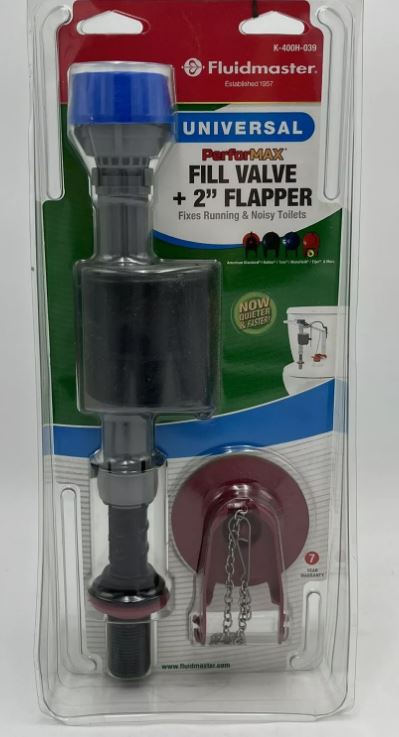 Fluidmaster Performax Universal Toilet Fill Valve And Flapper Kit K-400H-039