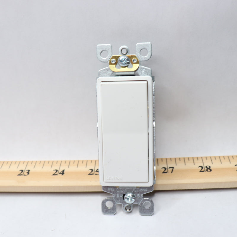 Leviton 3-Way Rocker Switch 3 Pole Wall Plate White 15A 5603-WM