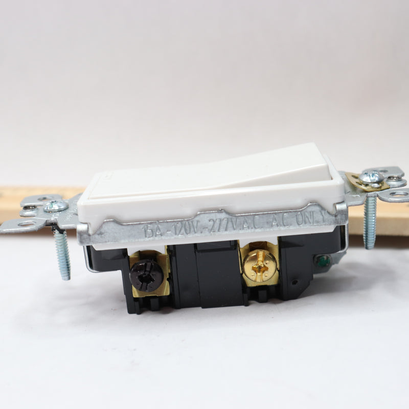 Leviton 3-Way Rocker Switch 3 Pole Wall Plate White 15A 5603-WM