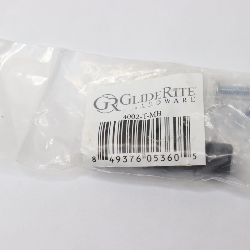 (1-Pk) GlideRite Solid Euro T-bar Handle Knob Matte Black 4002-T-MB-1