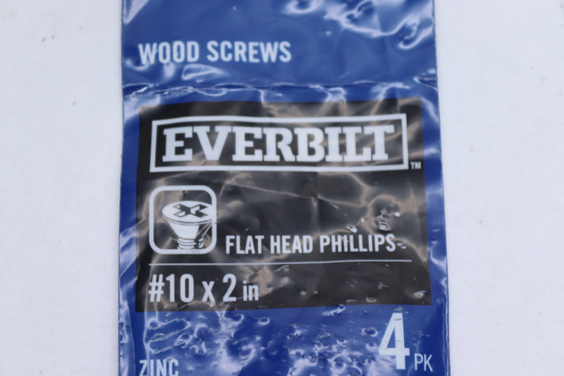 (4-Pk) Phillips Flat Head Wood Screw Zinc Plated