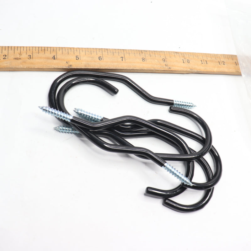 (6-Pk) Suspension Hook Thread Hanging Bicycle Rubber Coating Maximum Load 20 kg