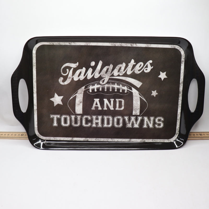 Amscan Tailgate Melamine Tray with Handle Black 19" x 11.5" 432097